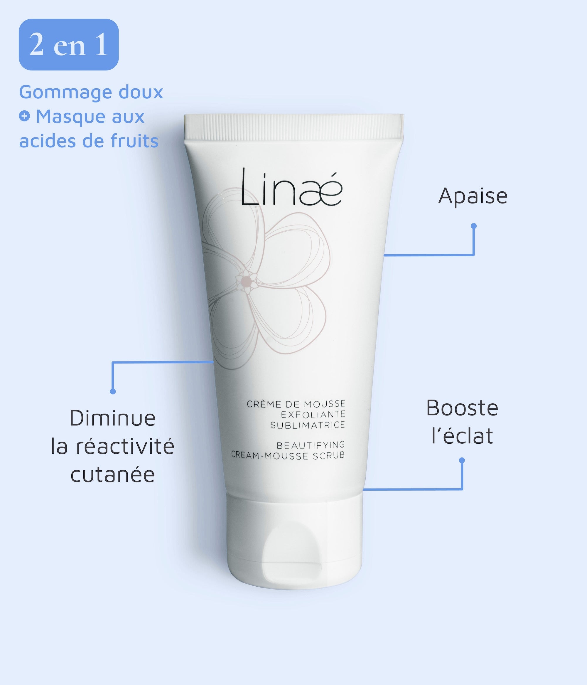 Crème de mousse exfoliante sublimatrice